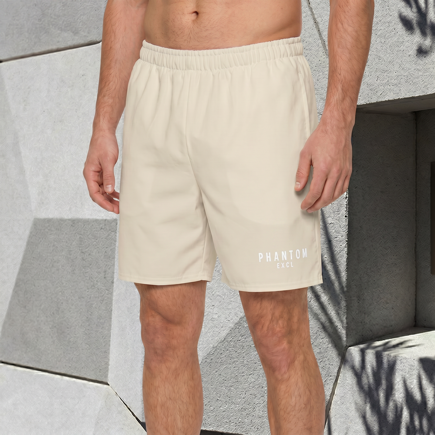 Mid Length Cotton Shorts - Light Beige