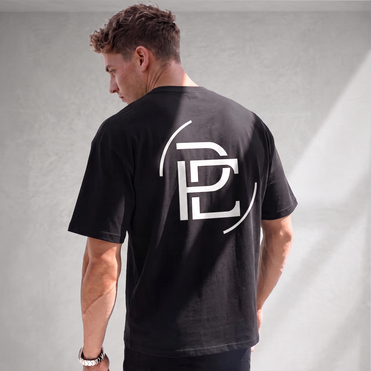 Oversized Cotton T Shirt - Merged Logo