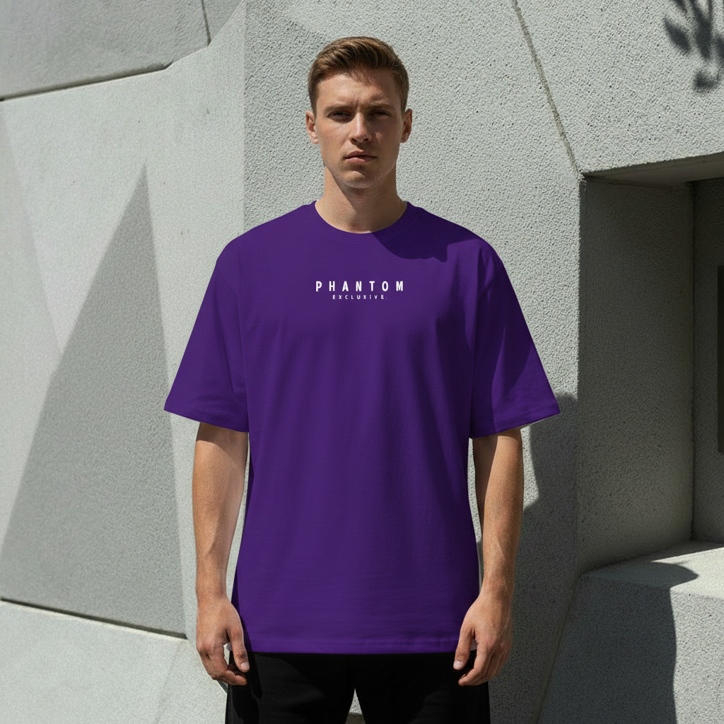 Oversized Large Text T Shirt - Purple