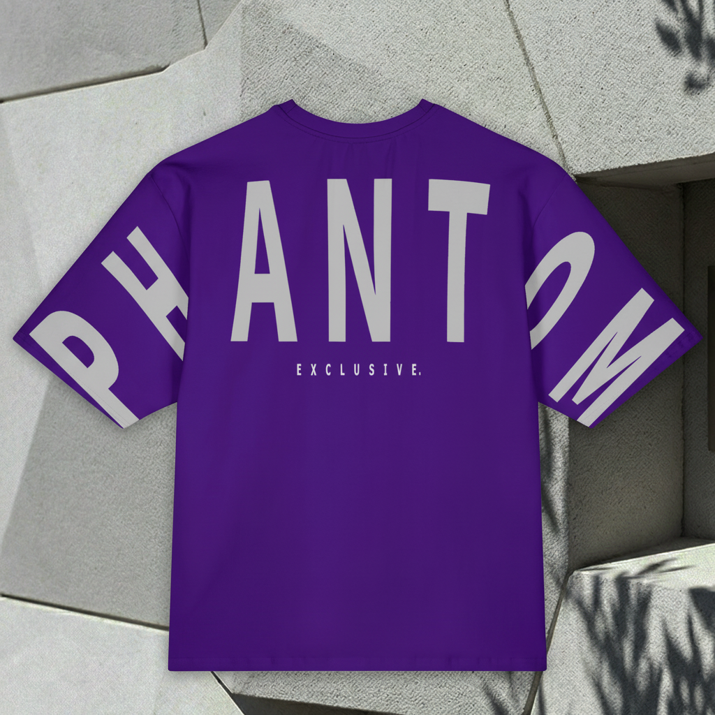 Oversized Large Text T Shirt - Purple