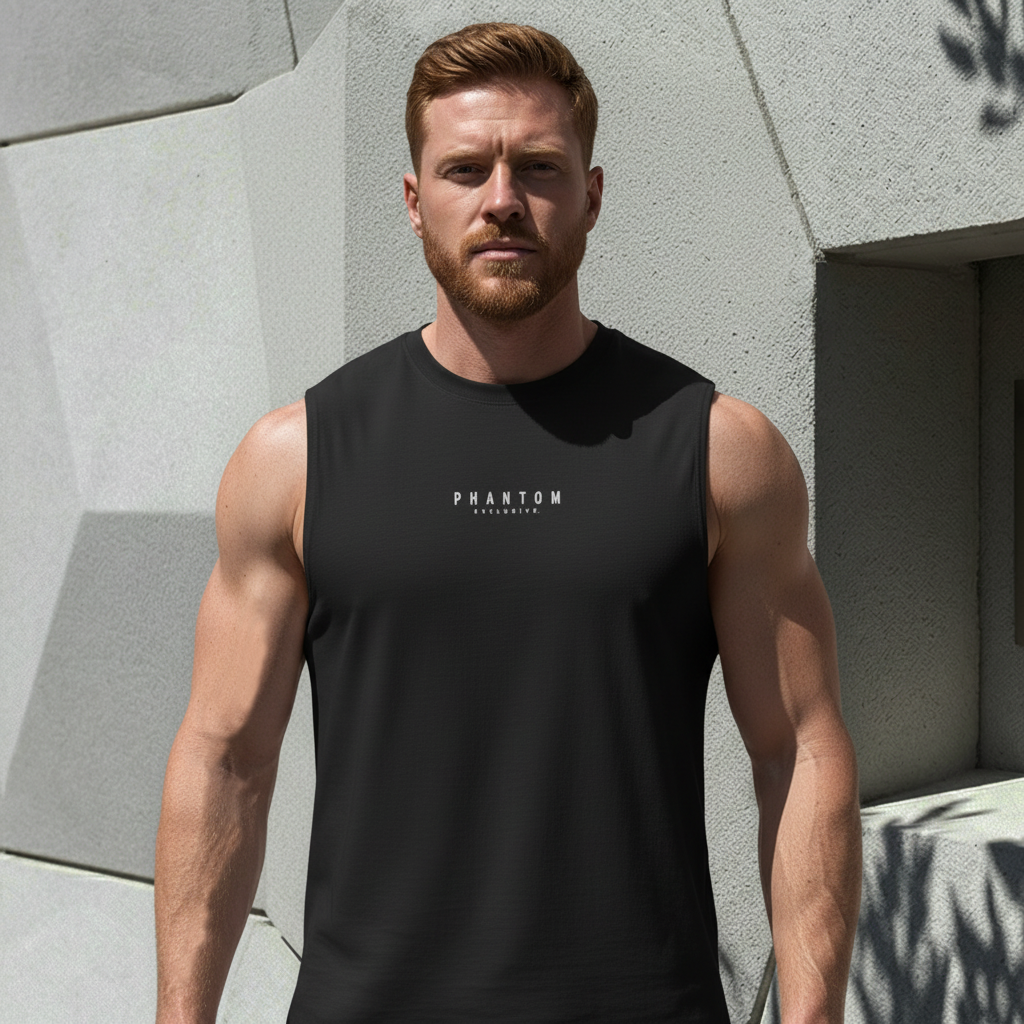 Muscle Fit Tank Top - Embroidery Modern