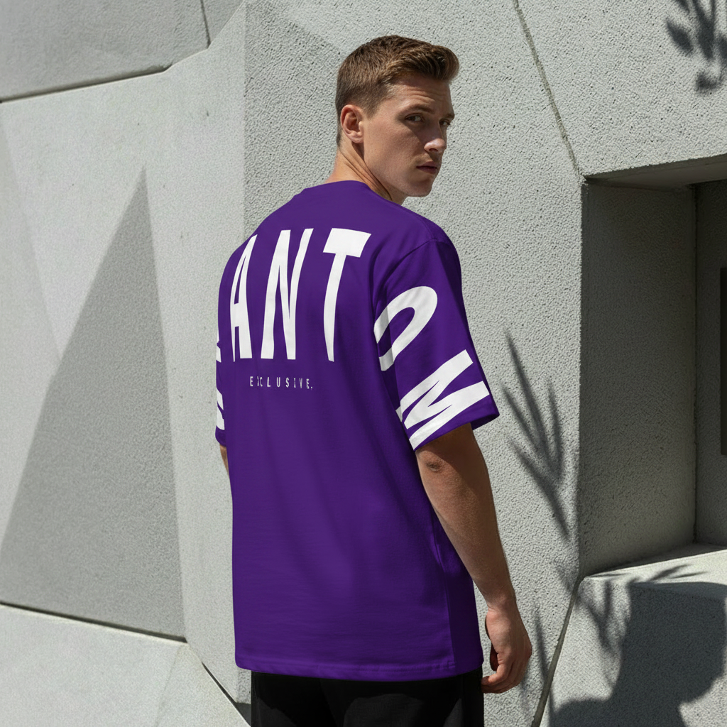 Oversized Large Text T Shirt - Purple