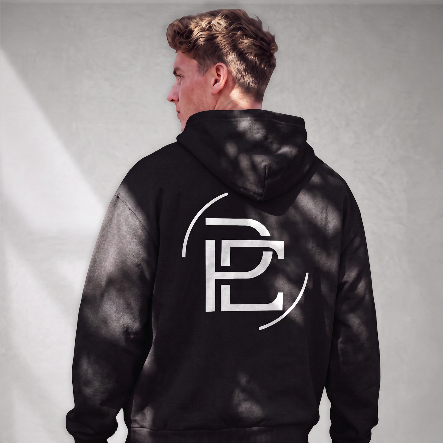 Relaxed Hoodie Merged Logo - Black