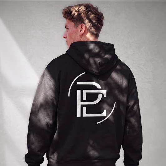 Relaxed Hoodie Merged Logo - Black