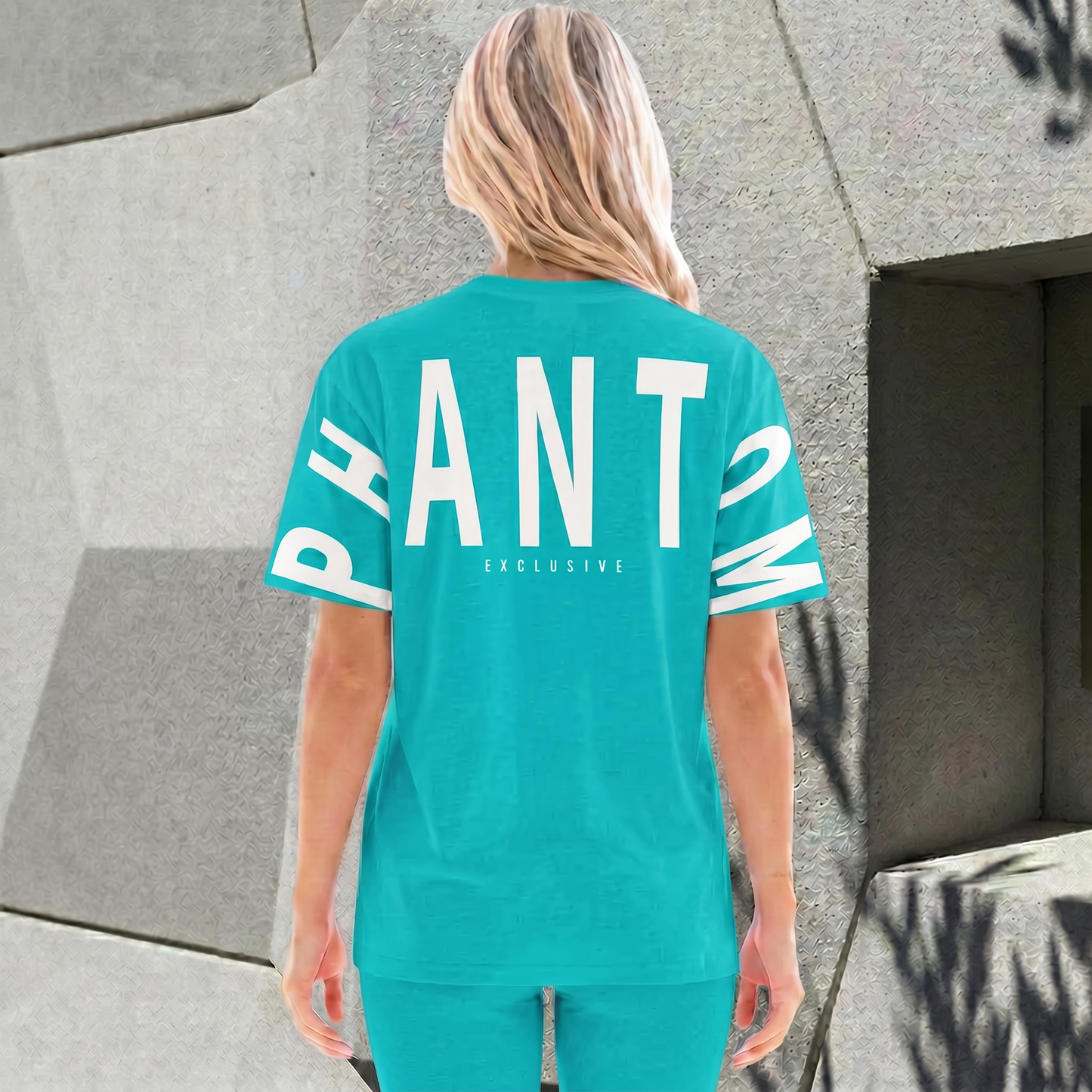 Oversized Large Text T Shirt - Iris Blue