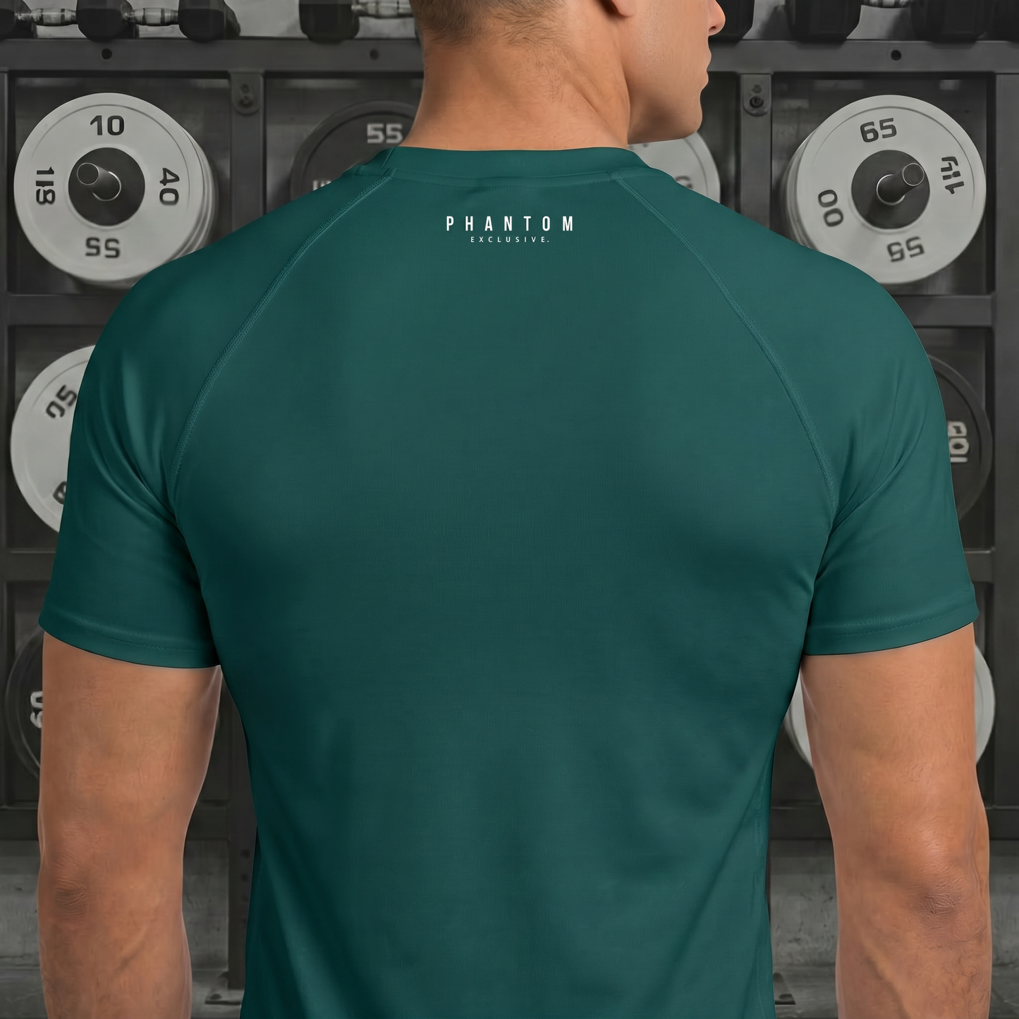 Muscle Fit Gym Top - Acronym Design - Pine Green