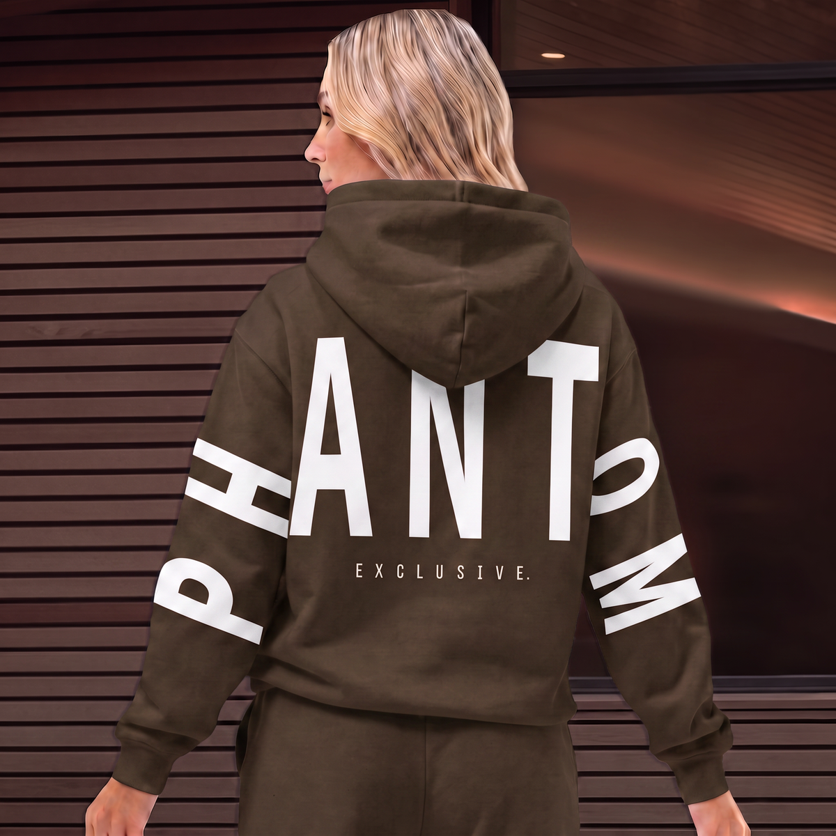 Oversized Cotton Hoodie - Chocolate Brown