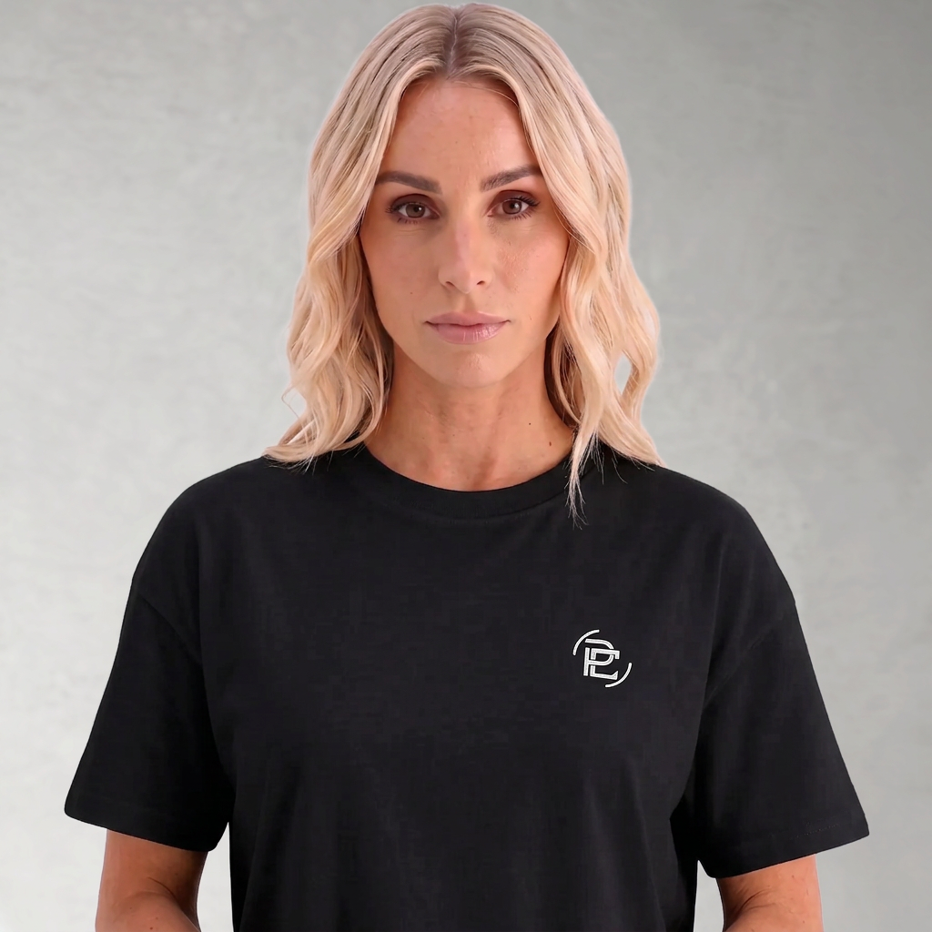 Merged Logo Premium T Shirt - Black