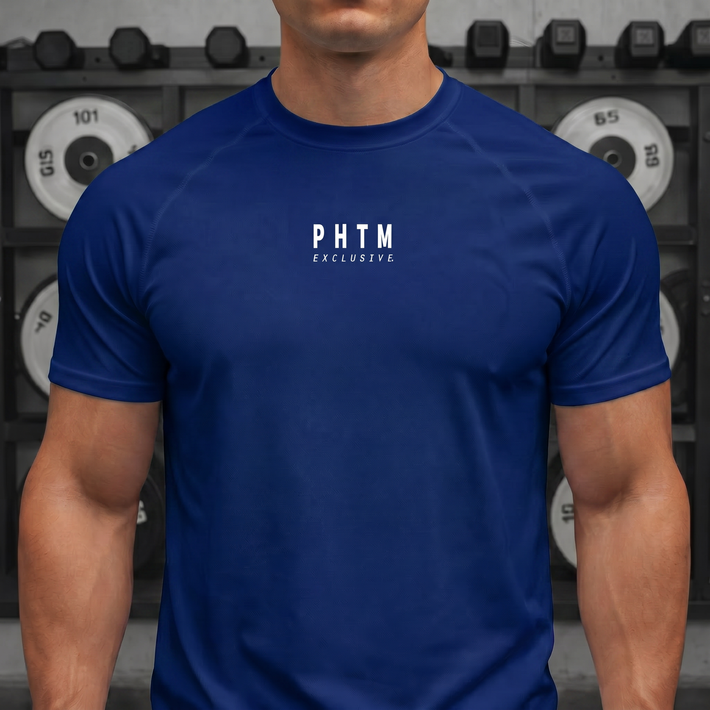 Muscle Fit Gym Top - Acronym Design - Black Text