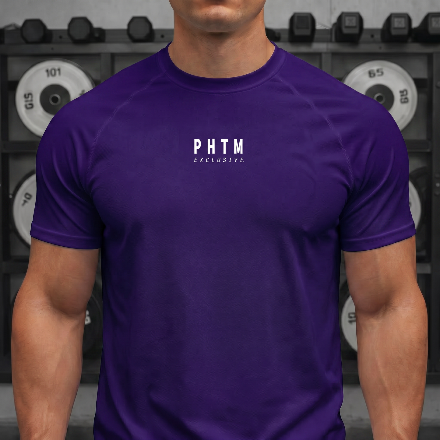 Muscle Fit Gym Top - Acronym Design - Purple