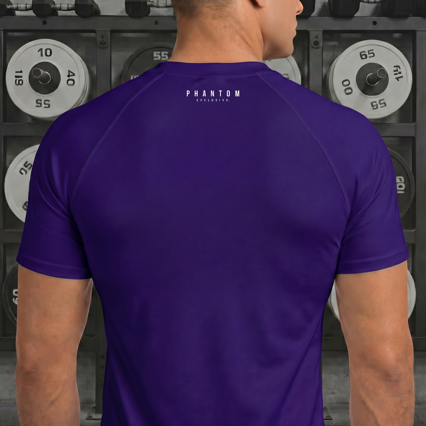 Muscle Fit Gym Top - Acronym Design - Purple