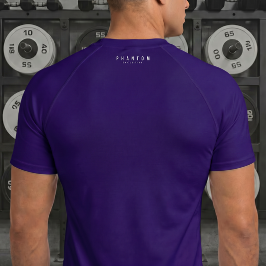Muscle Fit Gym Top - Acronym Design - Purple