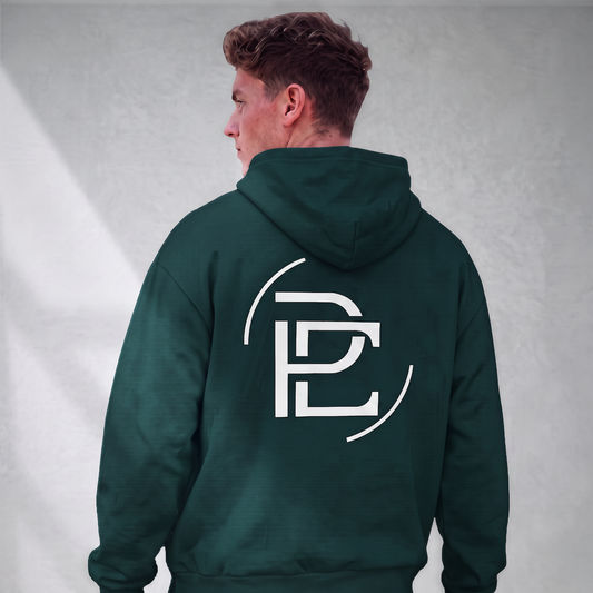 Relaxed Hoodie Merged Logo - Black