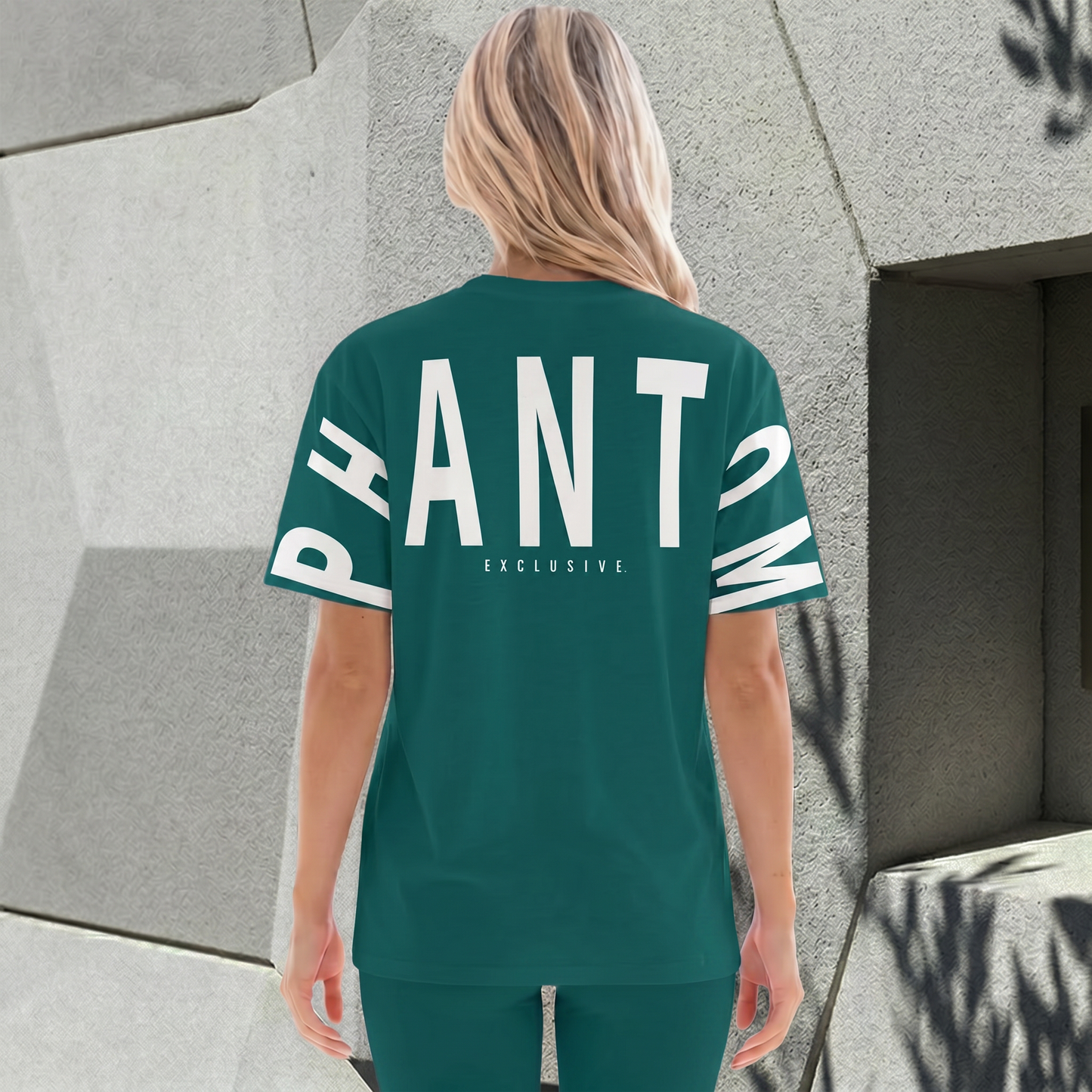 Oversized Large Text T Shirt - Pine Green