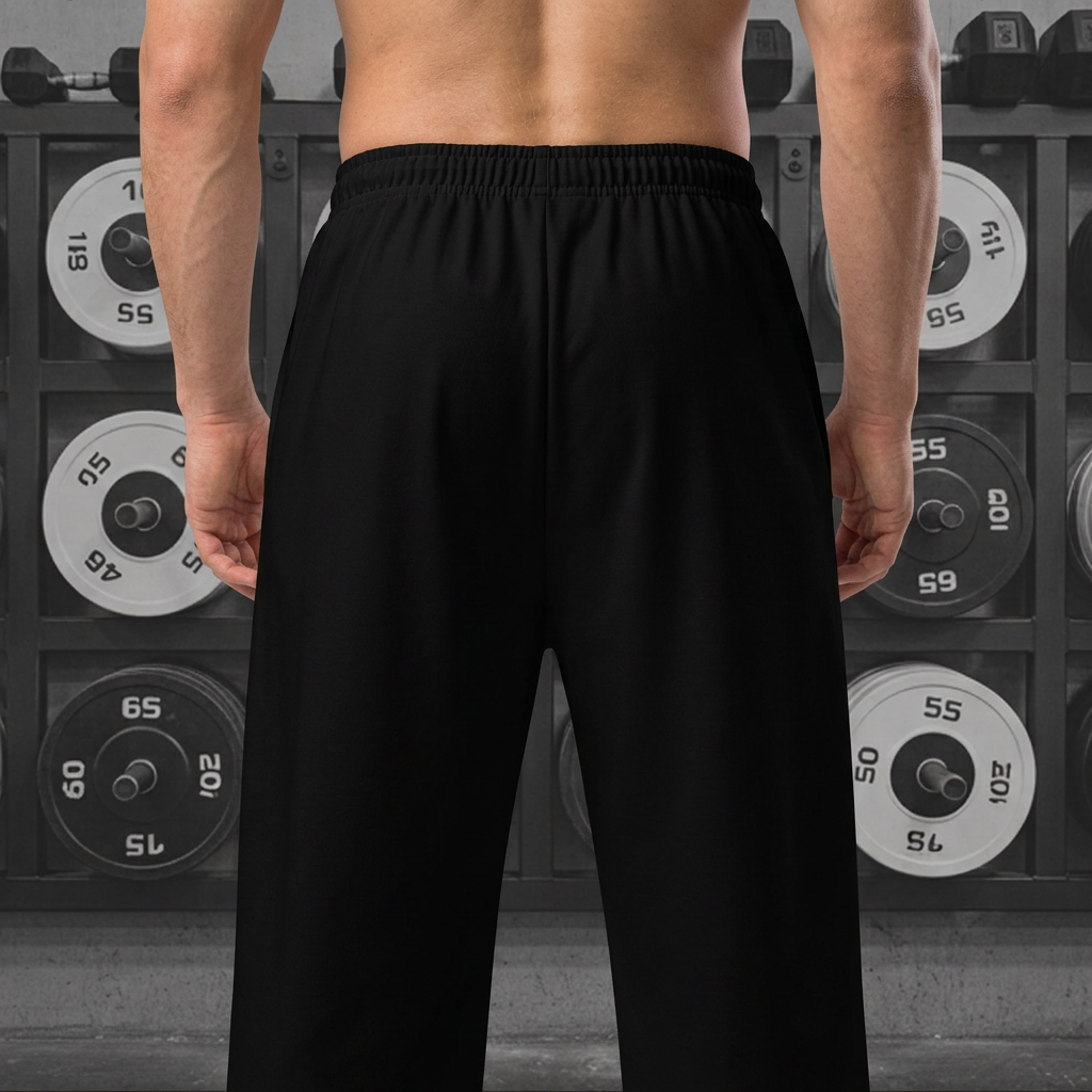 Wide Legged Cotton Joggers - Black