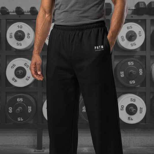 Wide Legged Cotton Joggers - Black