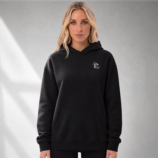 Relaxed Hoodie Merged Logo - Black