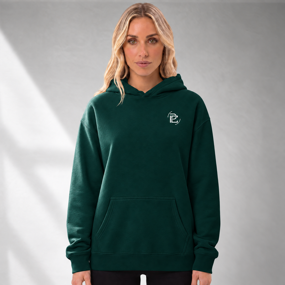 Relaxed Hoodie Merged Logo - Pine Green