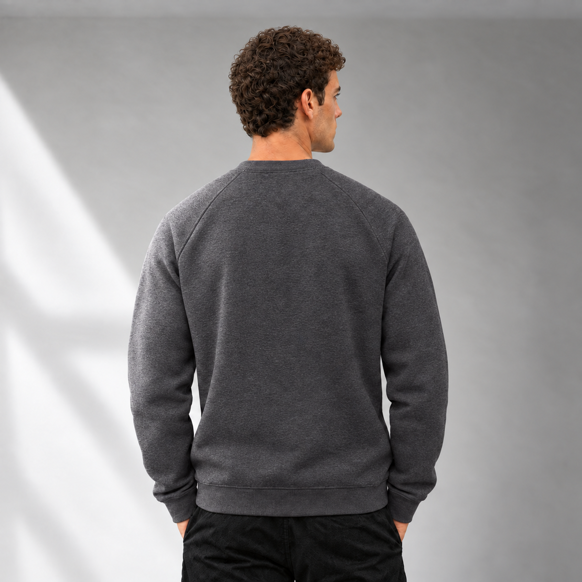 Heavyweight Cotton Blend Jumper - Grey