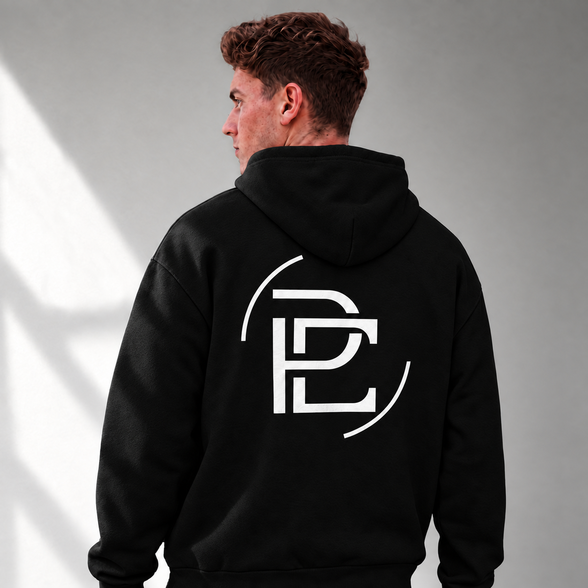 Relaxed Hoodie Merged Logo - Black