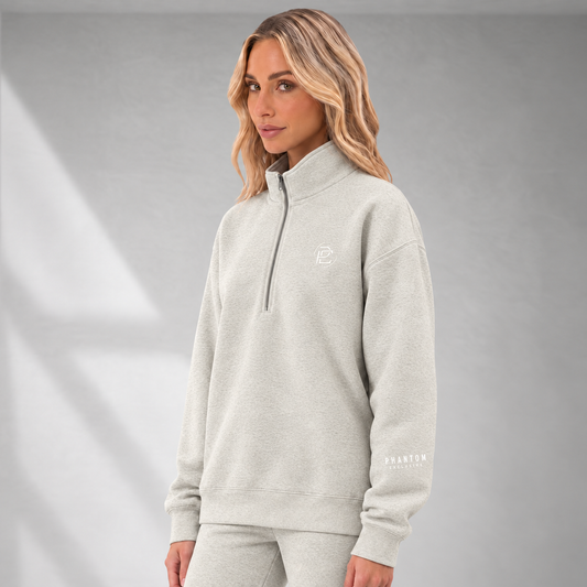 Half Zip Fleeced Jacket - Vintage Grey