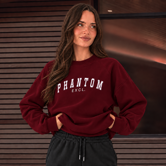 Varsity Text Jumper - Burgundy
