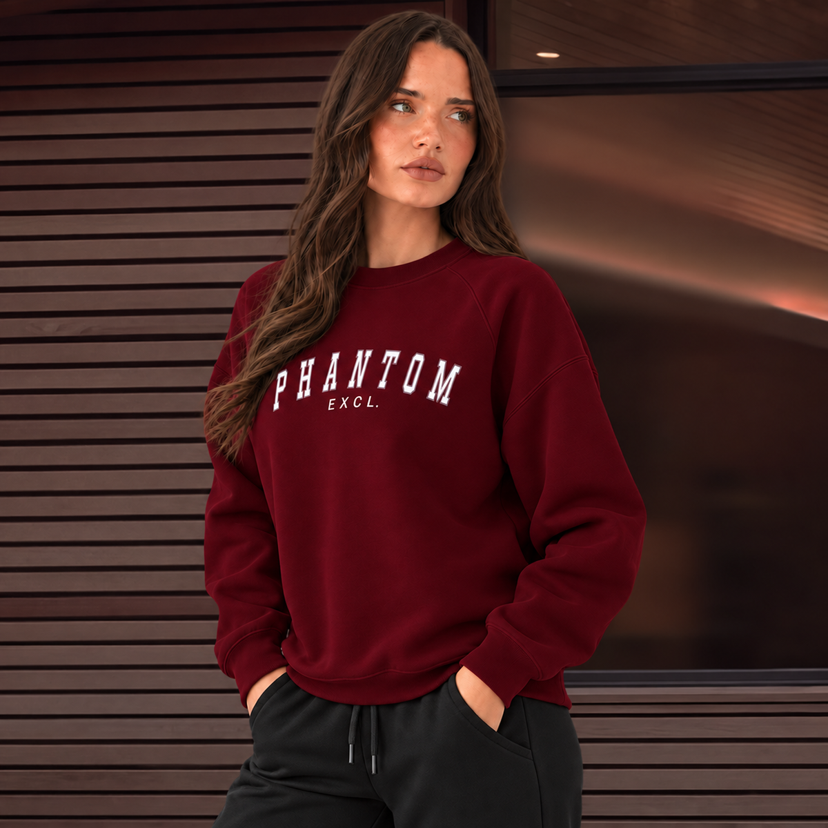 Varsity Text Jumper - Burgundy