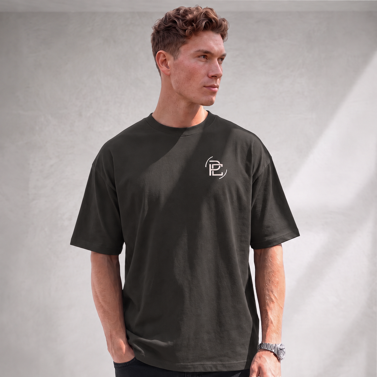 Oversized T Shirt - Merged Logo - Vintage Black