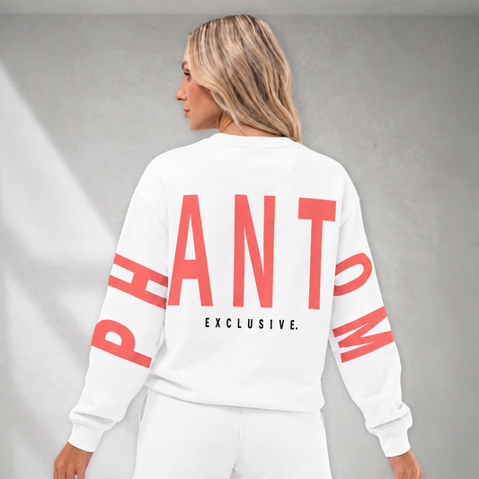 Large Text Oversized Jumper - Pigment Pink