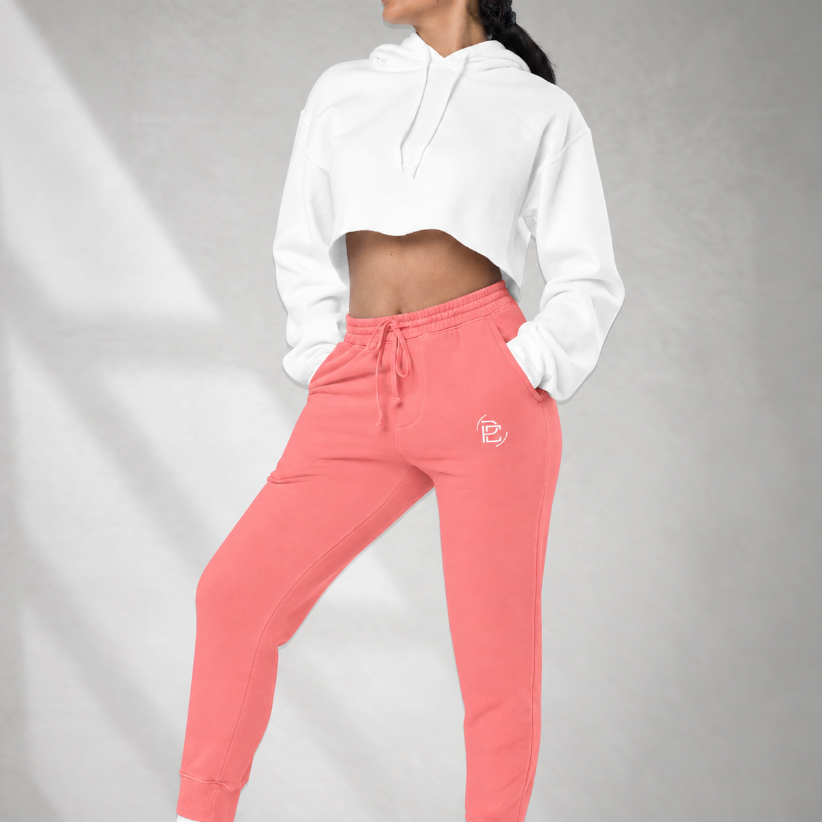 Cotton Blend Joggers - Pigment Pink