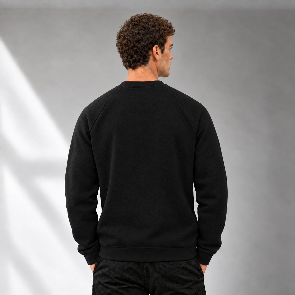 Heavyweight Cotton Blend Jumper - Black