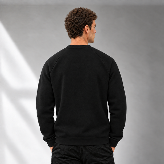 Heavyweight Cotton Blend Jumper - Black