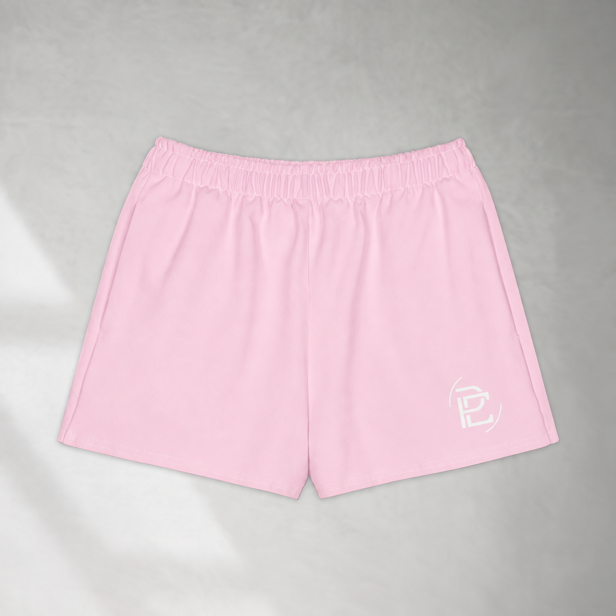 Premium Cotton Merged Logo Shorts - Light Pink