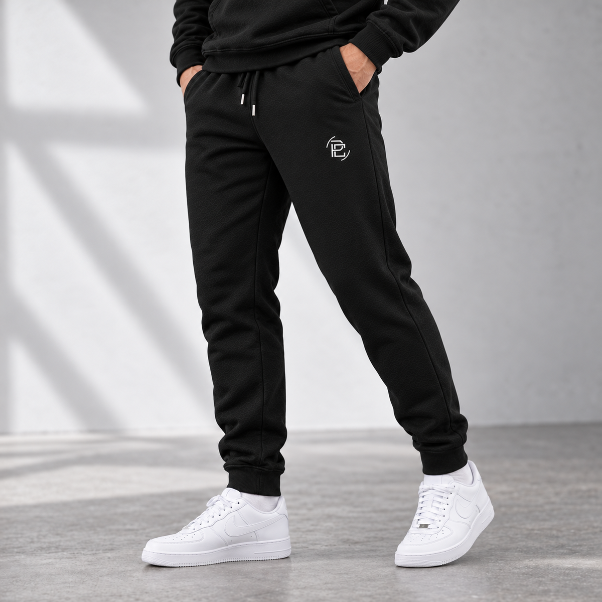 Cotton Heavyweight Joggers - White Embroidery Logo