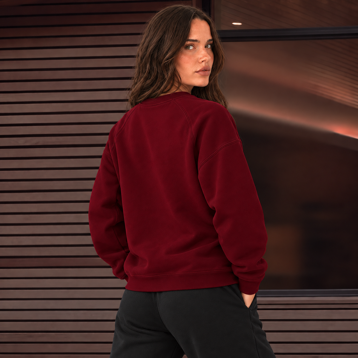 Varsity Text Jumper - Burgundy