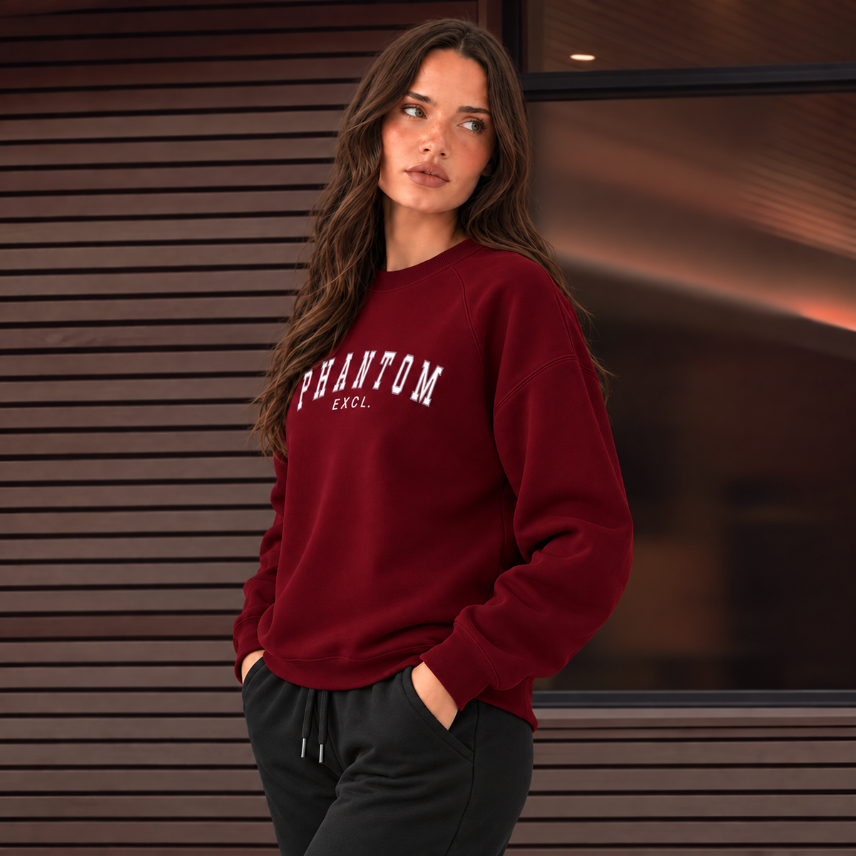 Varsity Text Jumper - Burgundy