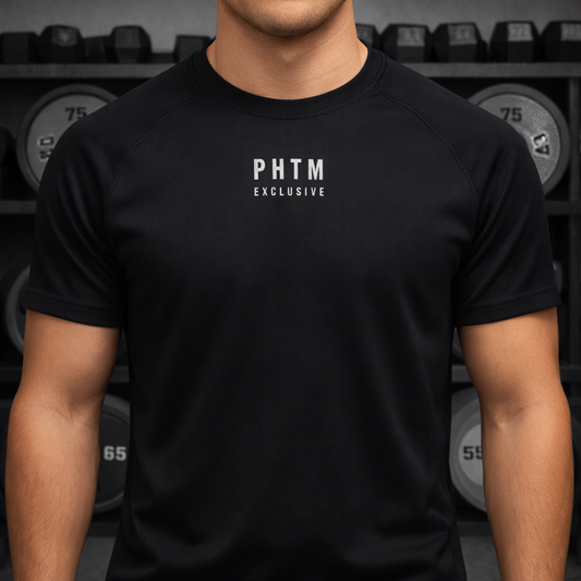 Muscle Fit Gym Top - Acronym Design - Black