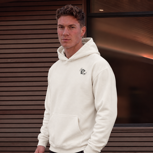 Relaxed Hoodie Merged Logo - Vintage White