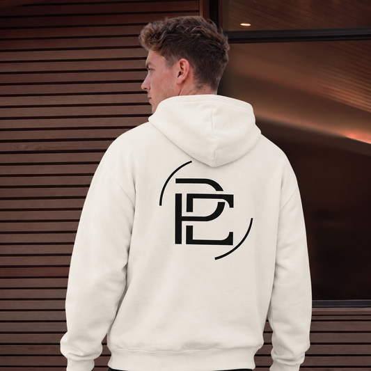 Relaxed Hoodie Merged Logo - Vintage White