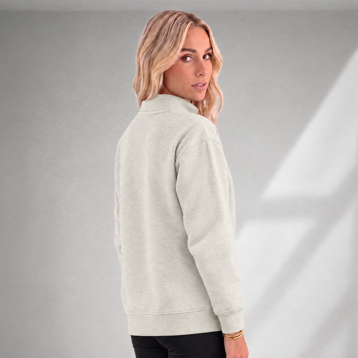 Half Zip Fleeced Jacket - Vintage Grey