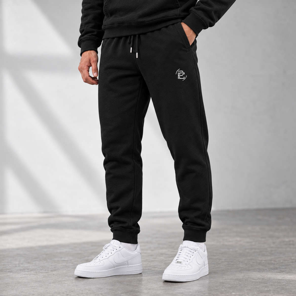 Cotton Heavyweight Joggers - White Embroidery Logo