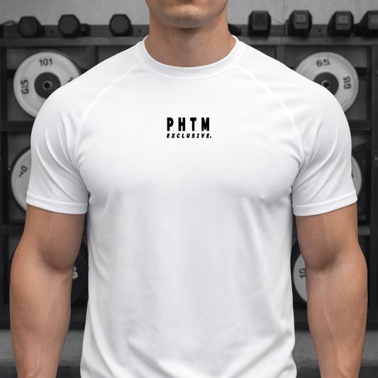 Muscle Fit Gym Top - Acronym Design - Black Text