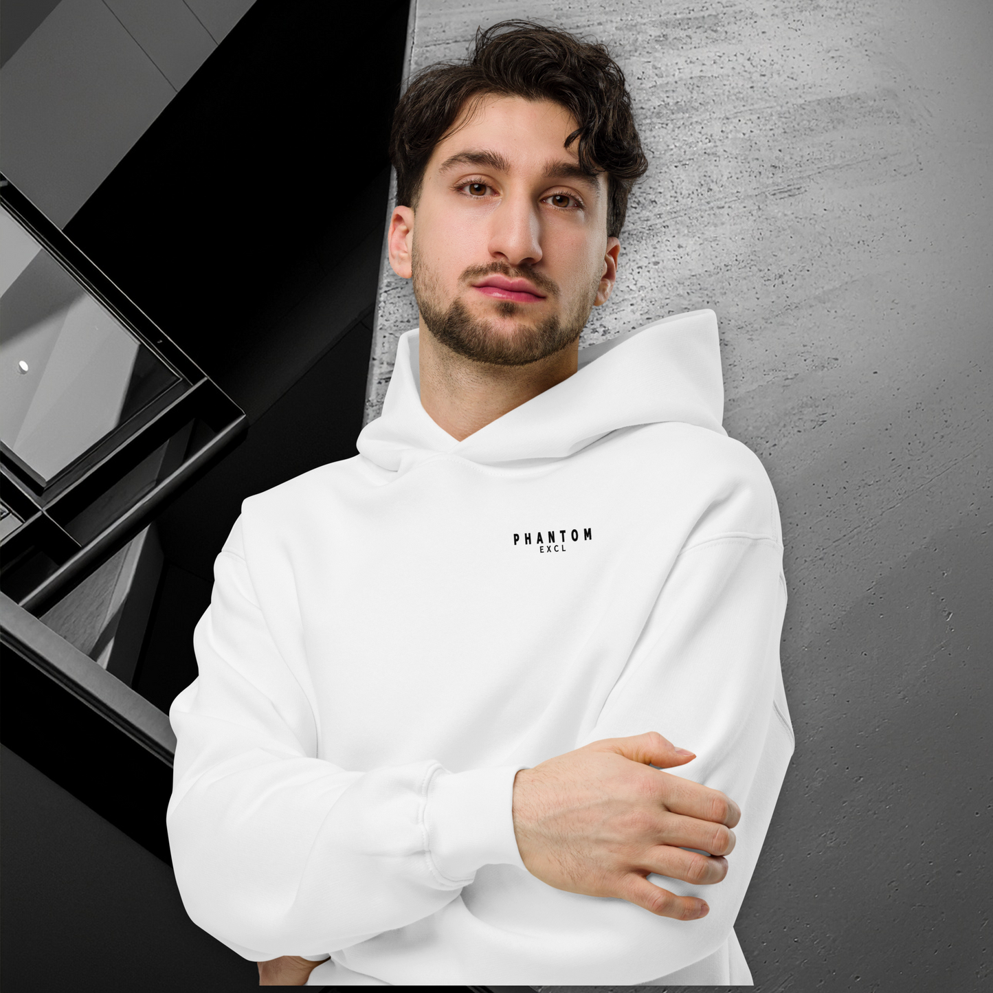 Oversized Essential Hoodie - White & Black