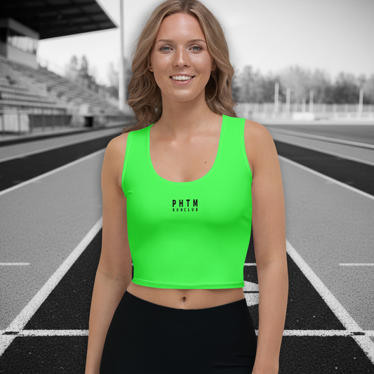 Run Club - Athletic Crop Top - Neon Green