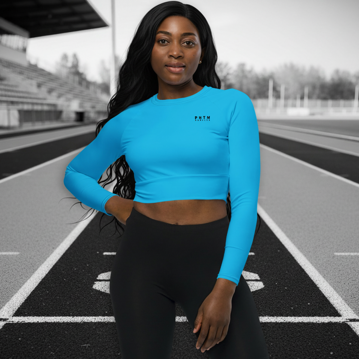 Run Club - Women's Long Sleeve Active Jumper - Atomic Blue
