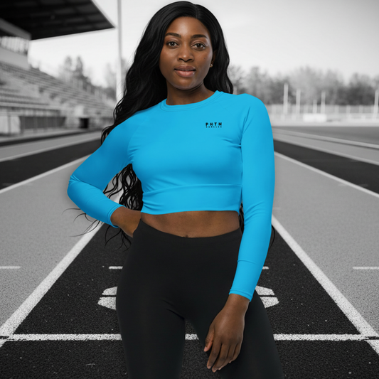 Run Club - Women's Long Sleeve Active Jumper - Atomic Blue