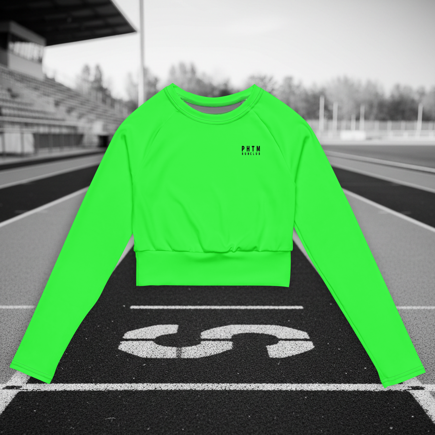 Run Club - Women's Long Sleeve Active Jumper - Neon Green