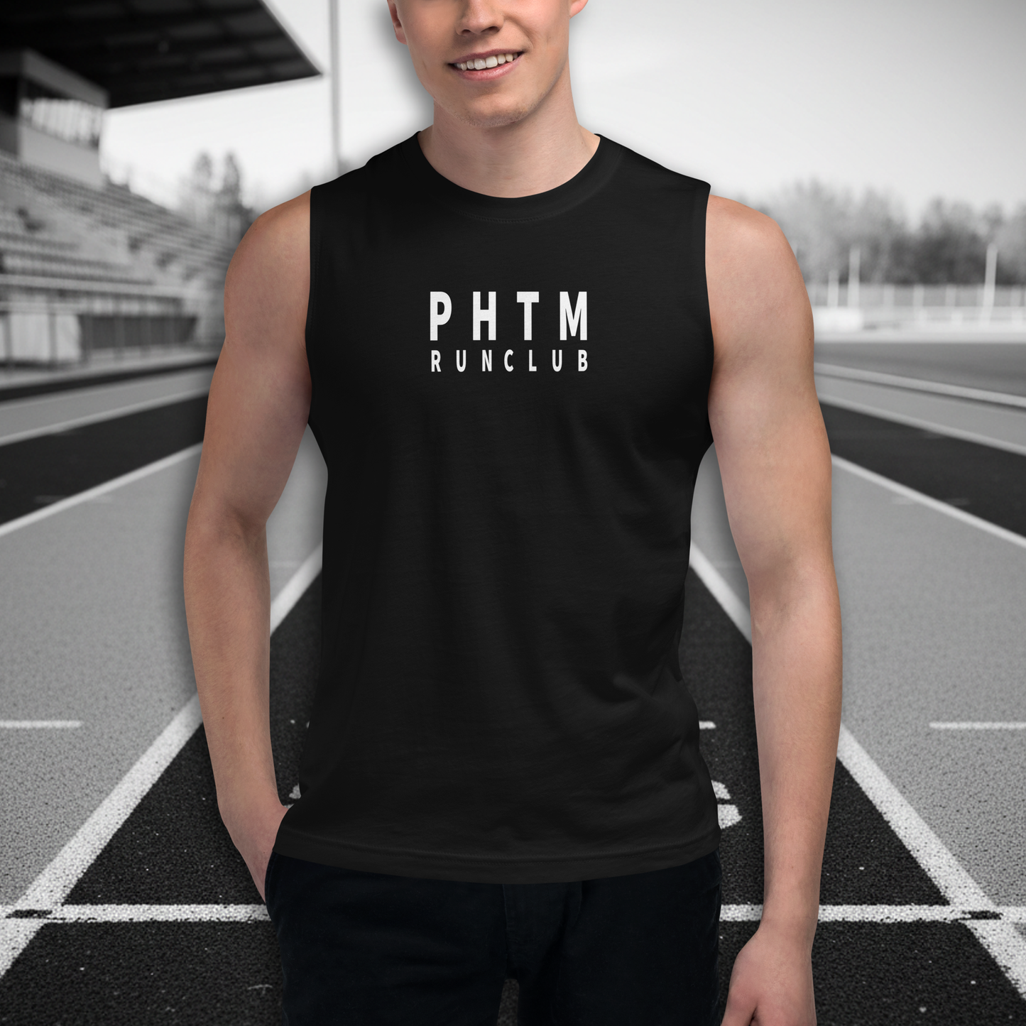 Run Club Athletic Tank Top - Black & White