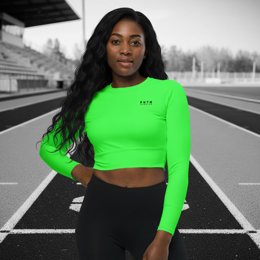 Run Club - Women's Long Sleeve Active Jumper - Neon Green