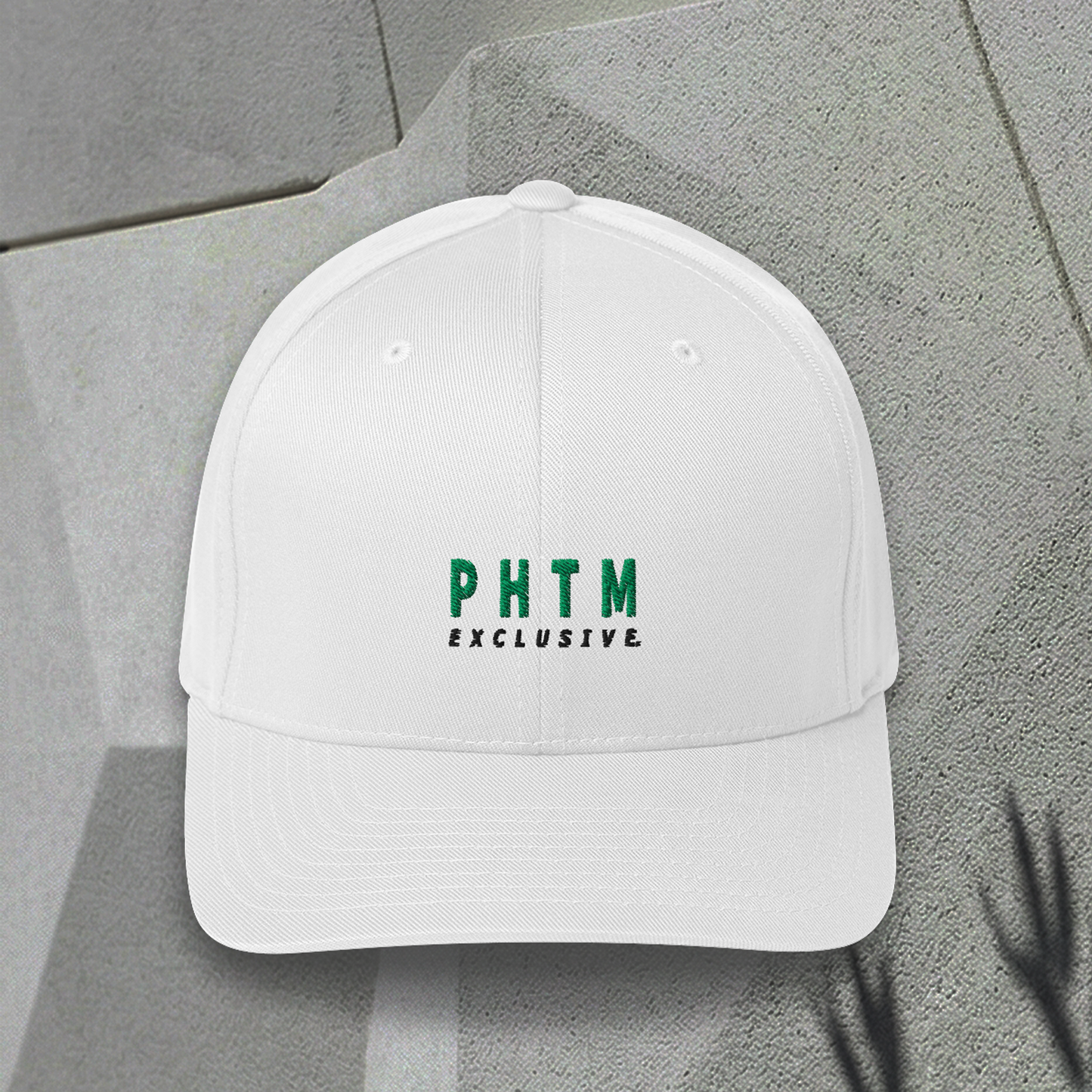 Structured Cap - Acronym Design - White - Pine Green Text